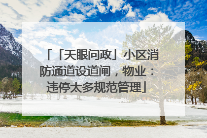 「天眼问政」小区消防通道设道闸，物业：违停太多规范管理