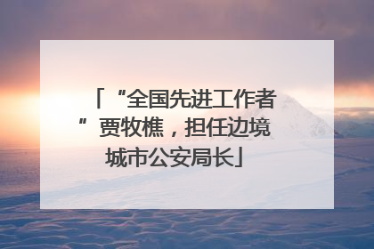 “全国先进工作者”贾牧樵，担任边境城市公安局长