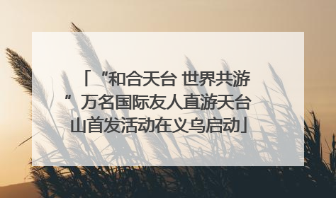 “和合天台 世界共游”万名国际友人直游天台山首发活动在义乌启动
