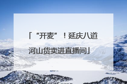 “开麦”！延庆八道河山货卖进直播间