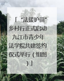 “法援护苗”乡村行正式启动 九江市青少年法学院共建签约仪式举行（组图）
