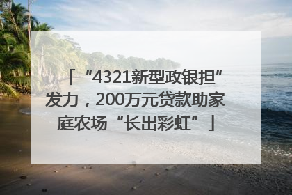 “4321新型政银担”发力，200万元贷款助家庭农场“长出彩虹”