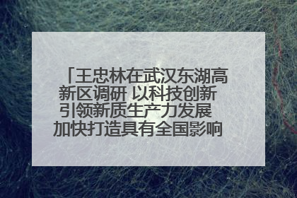 王忠林在武汉东湖高新区调研 以科技创新引领新质生产力发展 加快打造具有全国影响力的科技创新高地