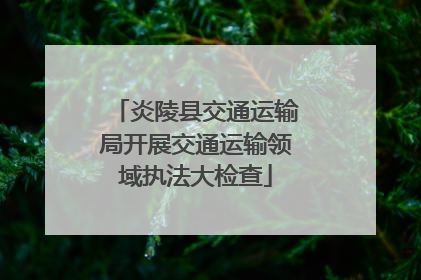 炎陵县交通运输局开展交通运输领域执法大检查