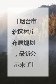 烟台市辖区村庄布局规划，最新公示来了