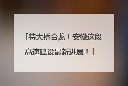 特大桥合龙！安徽这段高速建设最新进展！