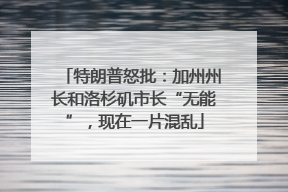 特朗普怒批：加州州长和洛杉矶市长“无能”，现在一片混乱