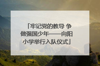 牢记党的教导 争做强国少年——向阳小学举行入队仪式