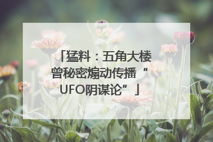 猛料：五角大楼曾秘密煽动传播“UFO阴谋论”