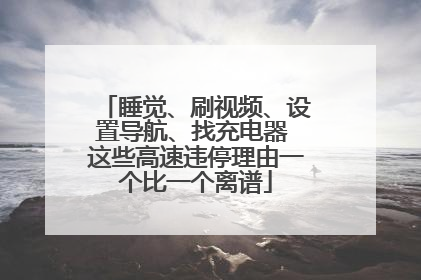 睡觉、刷视频、设置导航、找充电器 这些高速违停理由一个比一个离谱