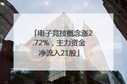 电子竞技概念涨2.72%，主力资金净流入21股