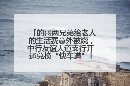 的哥两兄弟给老人的生活费意外被烧，中行友谊大道支行开通兑换“快车道”