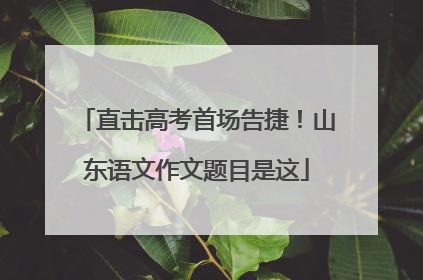 直击高考首场告捷！山东语文作文题目是这