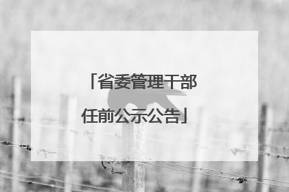 省委管理干部任前公示公告
