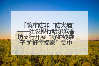 筑牢防非“防火墙”——建设银行哈尔滨香坊支行开展“守护钱袋子 护好幸福家”集中宣传日活动