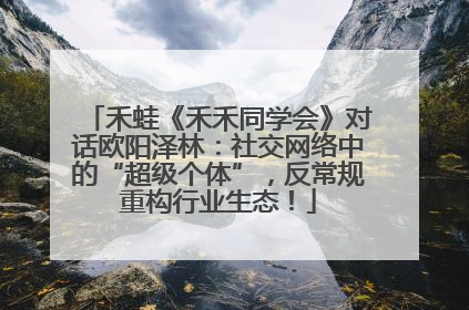 禾蛙《禾禾同学会》对话欧阳泽林：社交网络中的“超级个体”，反常规重构行业生态！