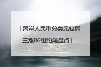离岸人民币兑美元较周三涨86纽约尾盘点