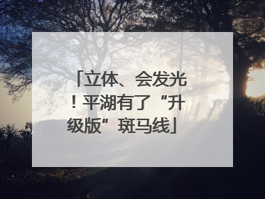立体、会发光！平湖有了“升级版”斑马线