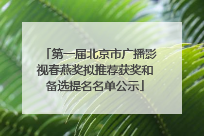 第一届北京市广播影视春燕奖拟推荐获奖和备选提名名单公示