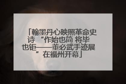 翰墨丹心映照革命史诗 “作始也简 将毕也钜——董必武手迹展”在福州开幕