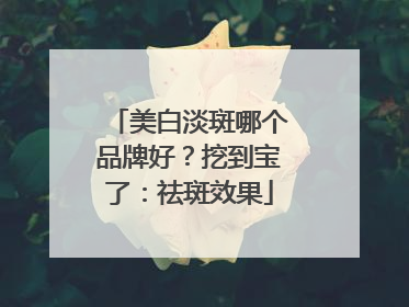 美白淡斑哪个品牌好？挖到宝了：祛斑效果