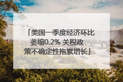 美国一季度经济环比萎缩0.2% 关税政策不确定性拖累增长