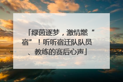 绿茵逐梦，激情燃“宿”！听听宿迁队队员、教练的赛后心声