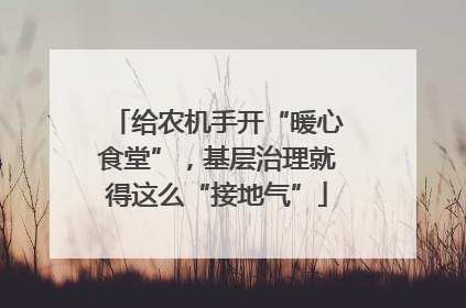 给农机手开“暖心食堂”，基层治理就得这么“接地气”