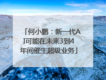 何小鹏：新一代AI可能在未来3到4年间催生超级业务