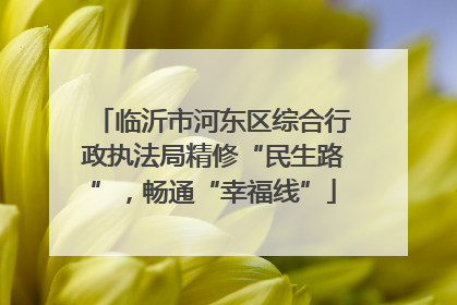 临沂市河东区综合行政执法局精修“民生路”，畅通“幸福线”