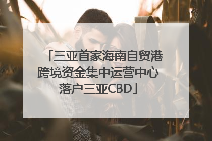 三亚首家海南自贸港跨境资金集中运营中心落户三亚CBD