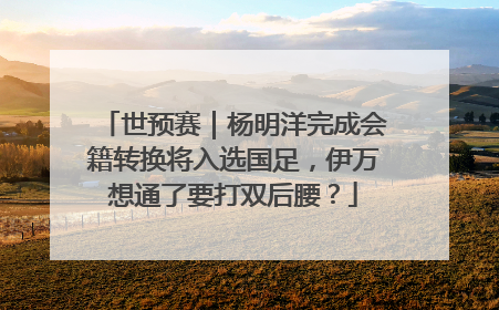 世预赛｜杨明洋完成会籍转换将入选国足，伊万想通了要打双后腰？