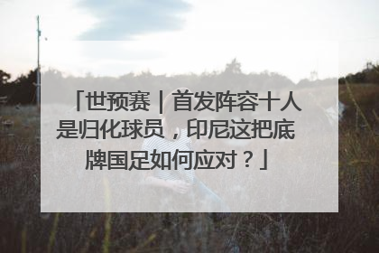 世预赛｜首发阵容十人是归化球员，印尼这把底牌国足如何应对？