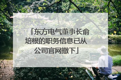 东方电气董事长俞培根的职务信息已从公司官网撤下
