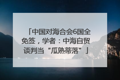 中国对海合会6国全免签，学者：中海自贸谈判当“瓜熟蒂落”