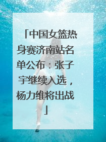 中国女篮热身赛济南站名单公布：张子宇继续入选，杨力维将出战