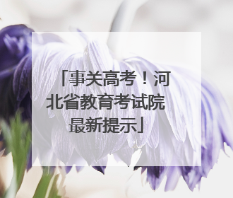 事关高考！河北省教育考试院最新提示