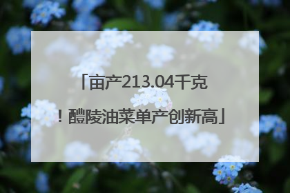 亩产213.04千克！醴陵油菜单产创新高