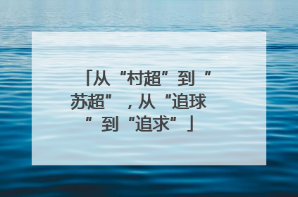从“村超”到“苏超”，从“追球”到“追求”
