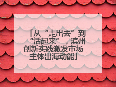 从“走出去”到“活起来”，滨州创新实践激发市场主体出海动能