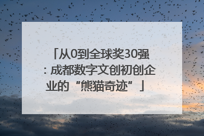 从0到全球奖30强：成都数字文创初创企业的“熊猫奇迹”