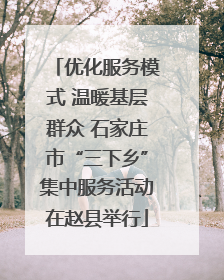 优化服务模式 温暖基层群众 石家庄市“三下乡”集中服务活动在赵县举行
