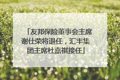 友邦保险董事会主席谢仕荣将退任，汇丰集团主席杜嘉祺接任