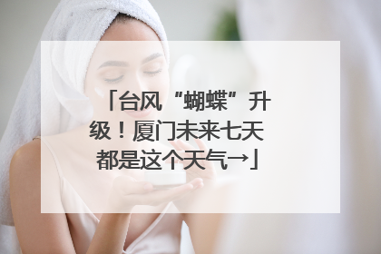 台风“蝴蝶”升级！厦门未来七天都是这个天气→