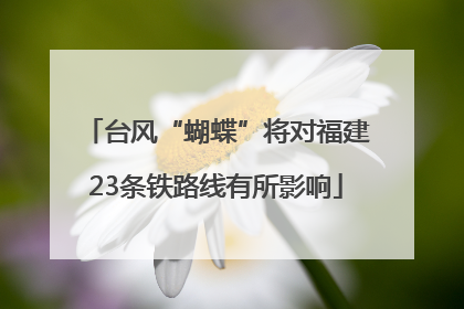 台风“蝴蝶”将对福建23条铁路线有所影响