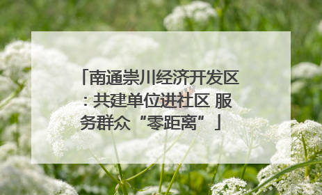 南通崇川经济开发区：共建单位进社区 服务群众“零距离”