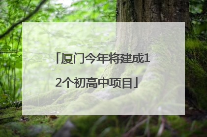 厦门今年将建成12个初高中项目