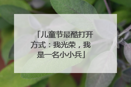 儿童节最酷打开方式：我光荣，我是一名小小兵