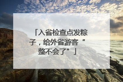 入省检查点发粽子，给外省游客“整不会了”