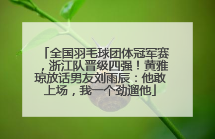 全国羽毛球团体冠军赛，浙江队晋级四强！黄雅琼放话男友刘雨辰：他敢上场，我一个劲遛他